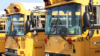 School buses in lot