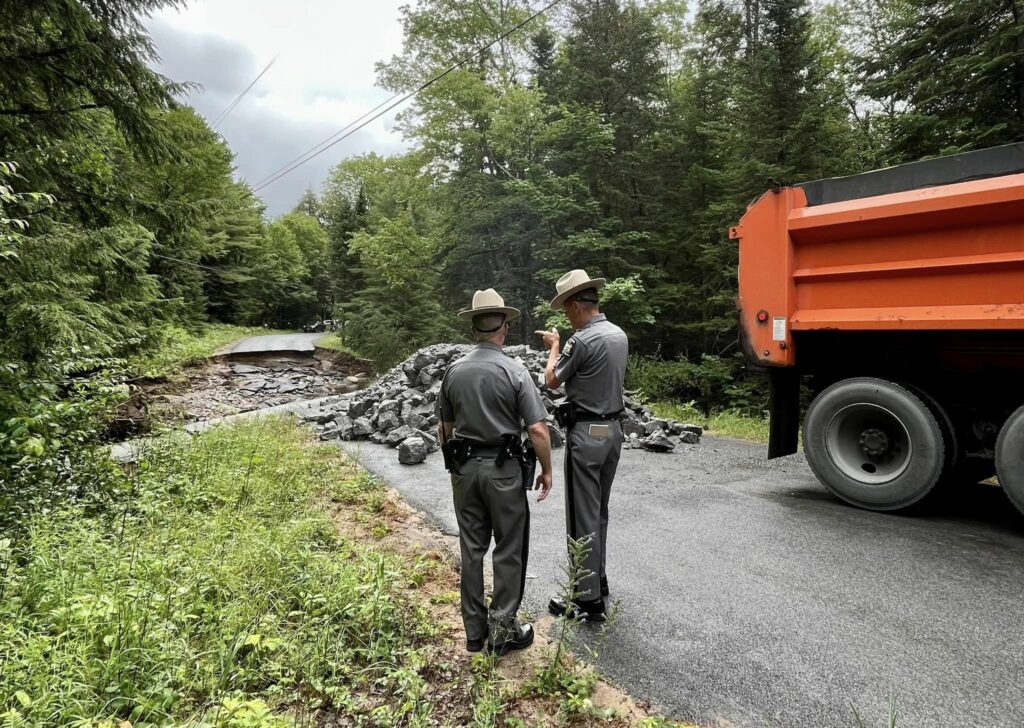 Storm Washes Out Road in New York State