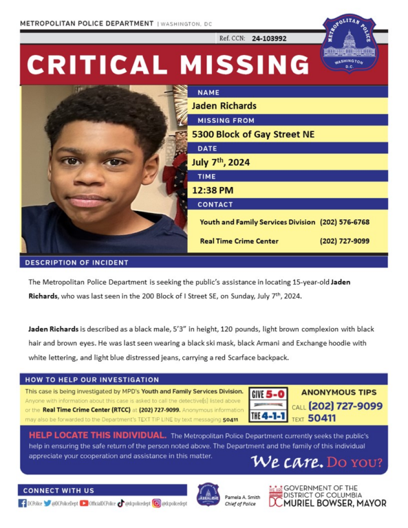 Urgent Search for Missing 15-Year-Old in D.C. Urgent Search for Missing 15-Year-Old in D.C.