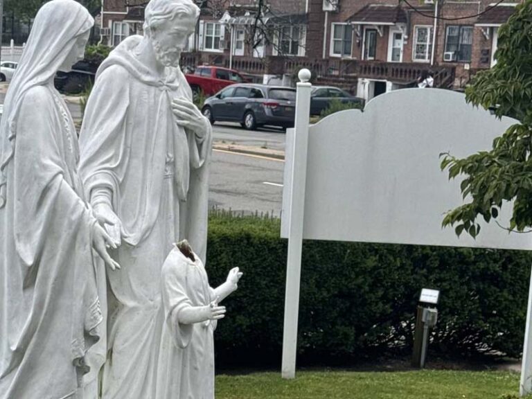 Queens church who decapitated baby jesus statue charged with hate crime - photo licensed by shore news network.