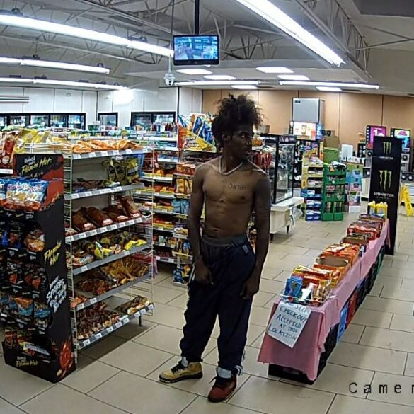 Shirtless man goes bananas, throws fruit at clerk who reminded no shoes, no shirt policy - photo licensed by shore news network.