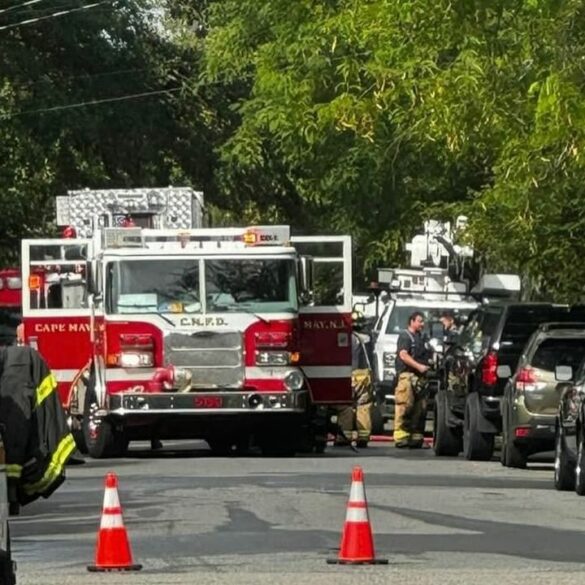 Cape may firefighters respond to attic fire on maryland avenue - photo licensed by shore news network.