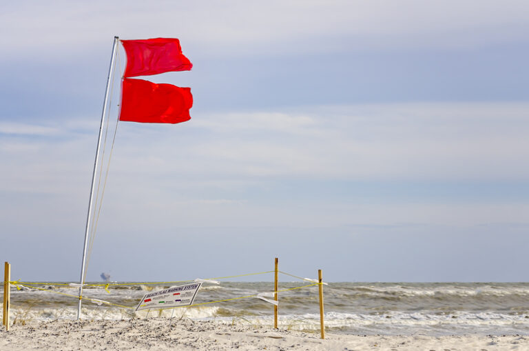 Double red flags raised in cape may as city shuts down ocean swimming amid debby - photo licensed by shore news network.