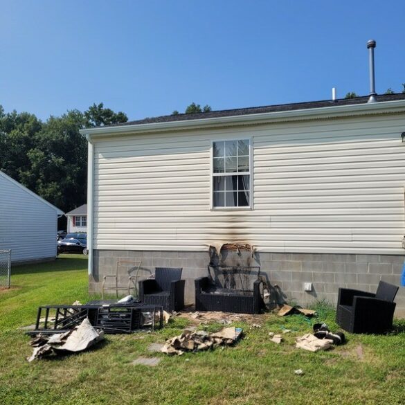 Fire in easton caused by improperly discarded cigarettes nearly burns down home - photo licensed by shore news network.