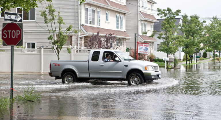 Flooded roads, downed trees impacting morning commutes in new jersey - photo licensed by shore news network.