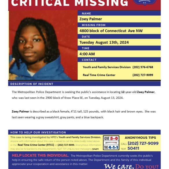 Missing child alert: d. C. Police search for 12-year-old girl - photo licensed by shore news network.