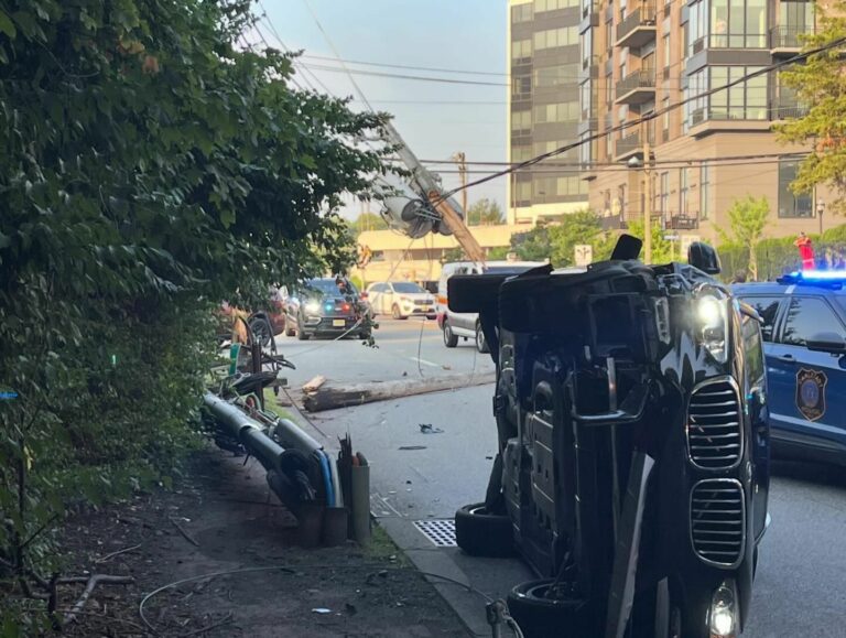 Driver uninjured in hackensack rollover crash - photo licensed by shore news network.