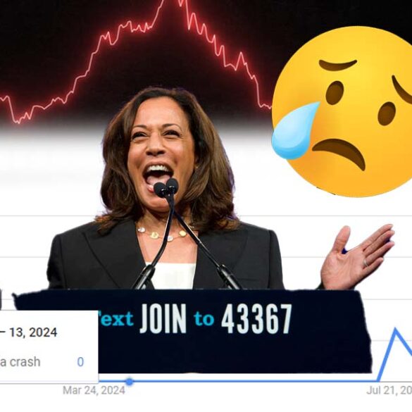 Kamalacrash trending on social media, google search as stocks plummet - photo licensed by shore news network.