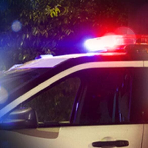 Police car at the scene of a criminal related incident