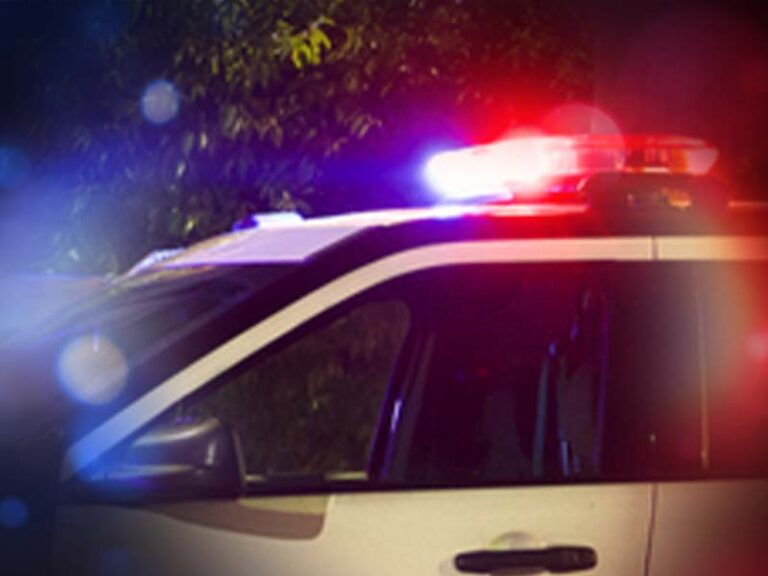 Police car at the scene of a criminal related incident