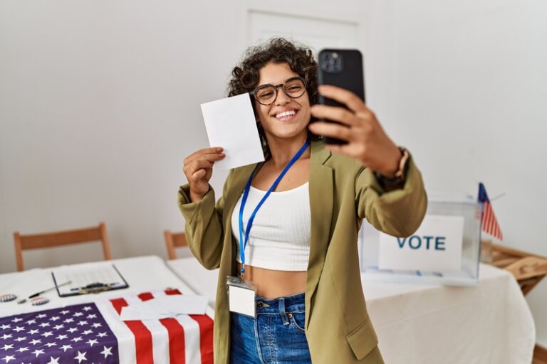 In north carolina taking a ballot selfie in the voting box is a crime - photo licensed by shore news network.