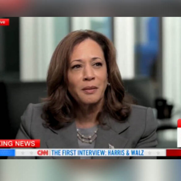 Cnn caught in big fat lie and broadcasts pre-recorded kamala chat as a live interview - photo licensed by shore news network.