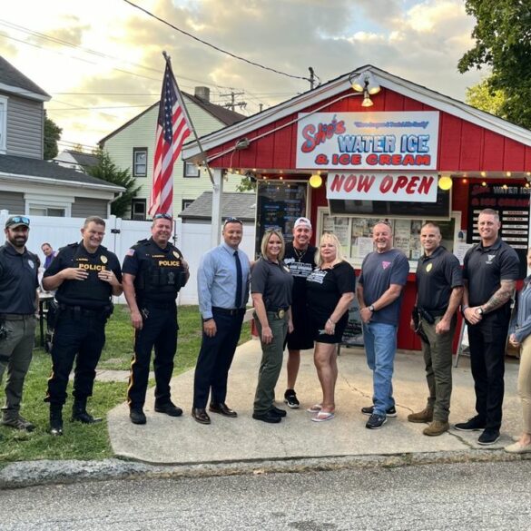 Cone with a cop event brings community and police together in monroe township - photo licensed by shore news network.