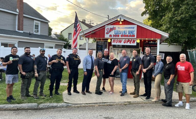 Cone with a cop event brings community and police together in monroe township - photo licensed by shore news network.