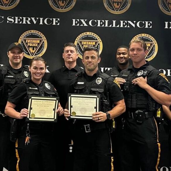 New jersey cops recognized for life saving effort of man in cardiac arrest - photo licensed by shore news network.
