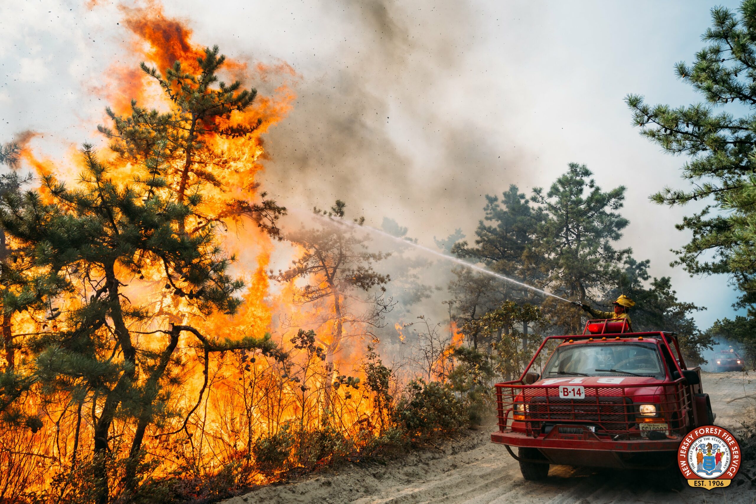 Wildfire Erupts in Woodland Township, Temporarily Closes Route 72