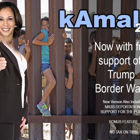 Kamala 2. 0, now with full support for trump border wall - photo licensed by shore news network.