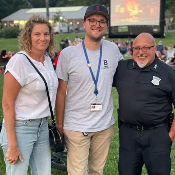 Boston police district e-5 hosts community movie night at healy field - photo licensed by shore news network.