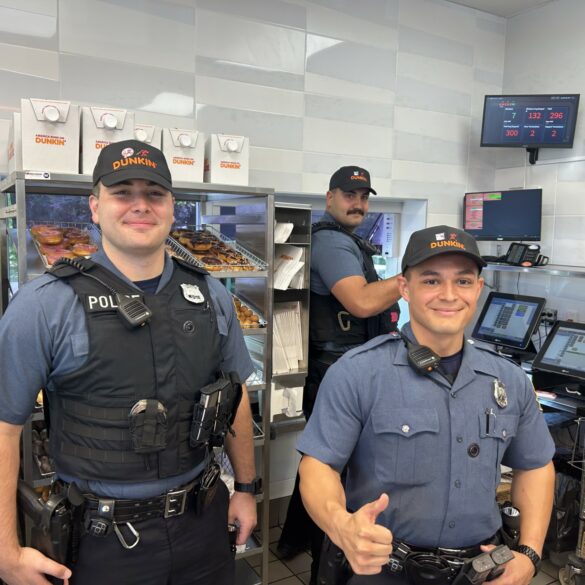 Jackson police department celebrates dunkin donuts grand reopening - photo licensed by shore news network.