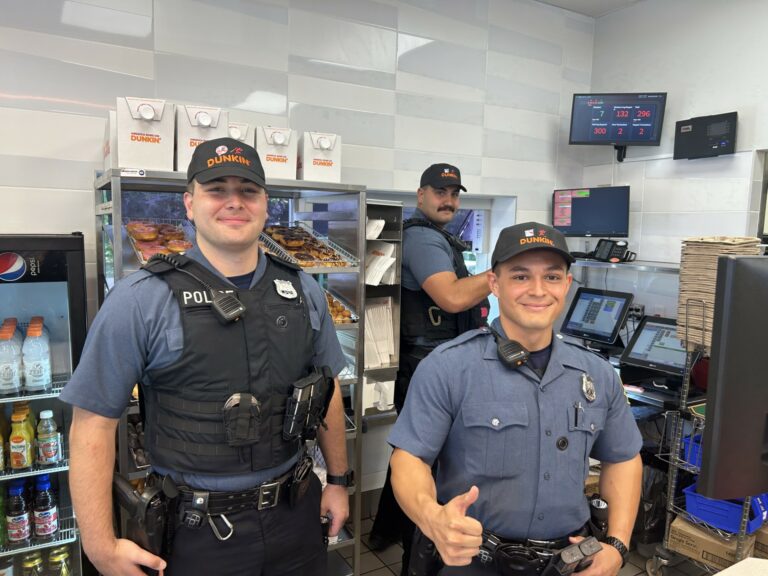 Jackson police department celebrates dunkin donuts grand reopening - photo licensed by shore news network.