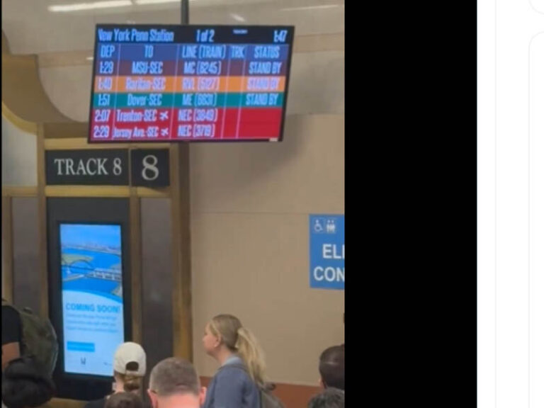 Passengers swelter in penn station purgatory waiting for non existent free nj transit trains - photo licensed by shore news network.