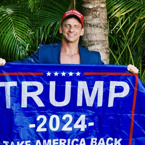 2016 'trump sucks' streaker now riding the trump train - photo licensed by shore news network.