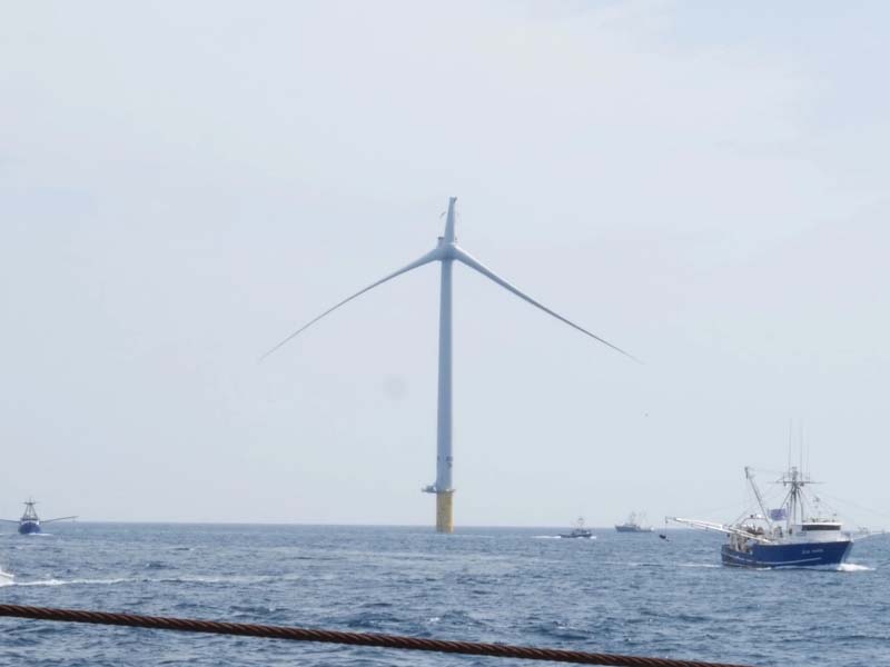 Fishing Flotilla Protests at Still-Damaged Vineyard Wind Turbine As Debris Continues to Wash Ashore