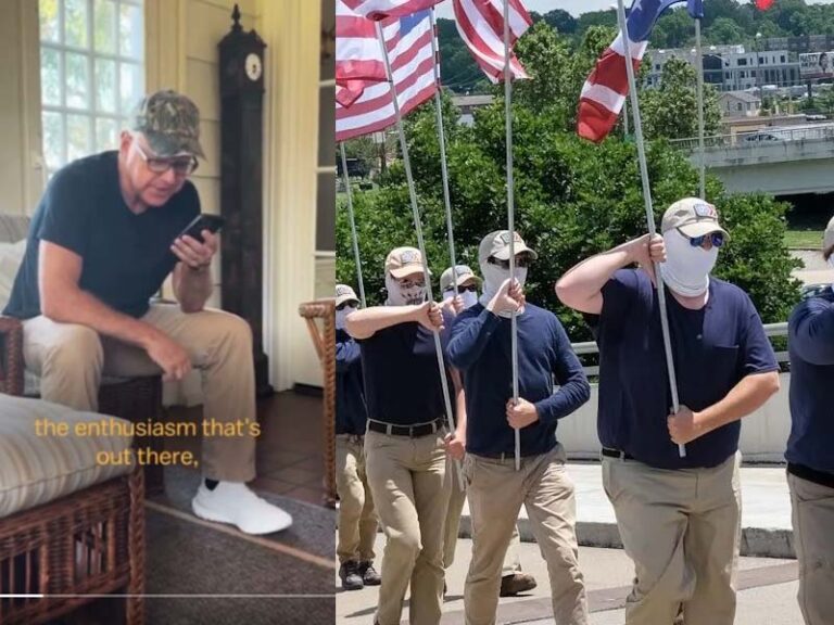 Tim walz looking like he just got home from a patriot front rally during call with kamala harris - photo licensed by shore news network.