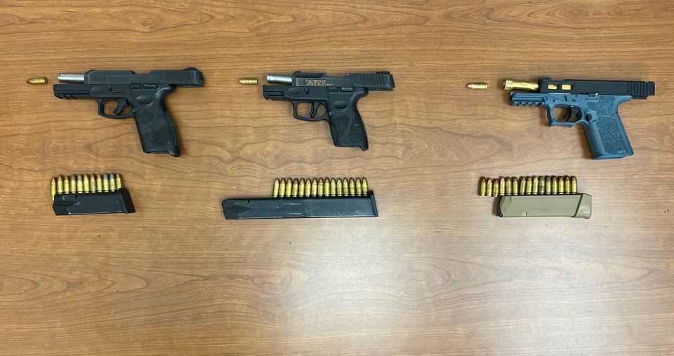 Trio Arrested as Police Recover Three Handguns in Baltimore