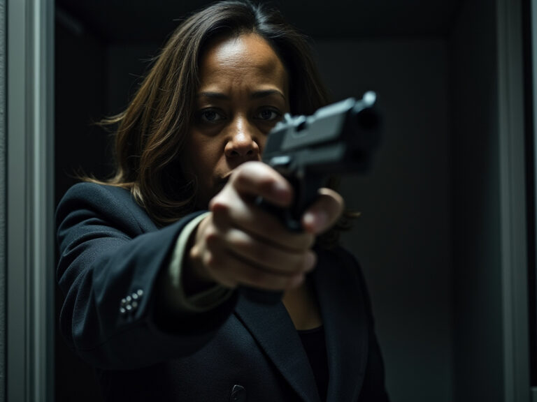 Kamala harris told oprah she would shoot and kill a burglar, a felony in most blue states - photo licensed by shore news network.