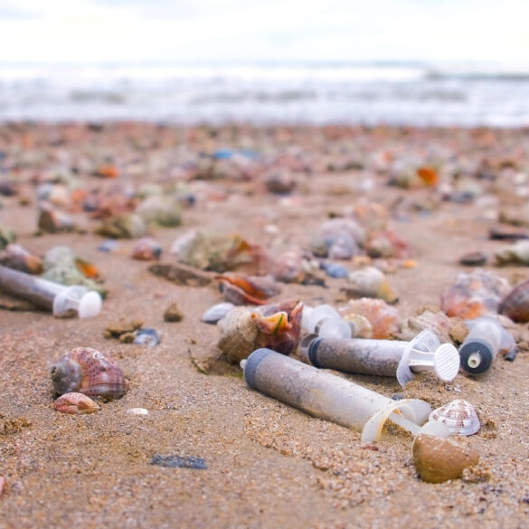 Medical waste washes ashore across beaches in three states, prompting closures - photo licensed by shore news network.