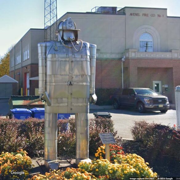 Why there is a robot firefighter outside a new jersey fire station - photo licensed by shore news network.