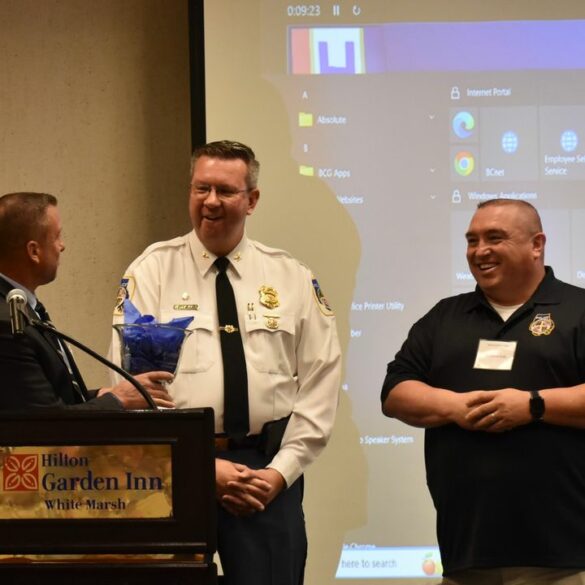Lifetime achievement award presented to officer d. Kelly for support to domestic violence victims - photo licensed by shore news network.
