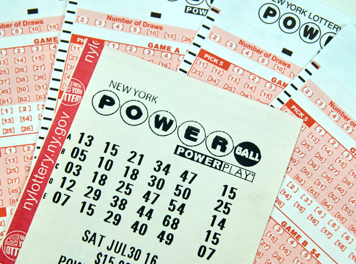 Powerball lottery tickets.
