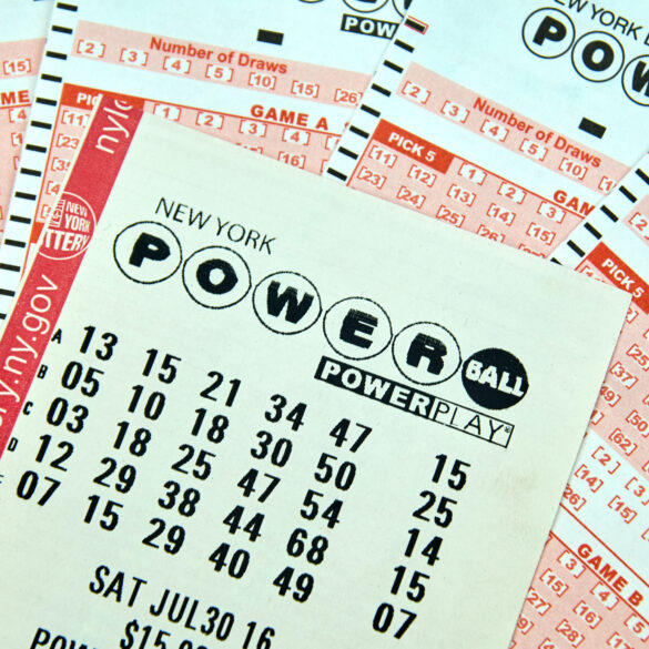 Powerball lottery tickets.