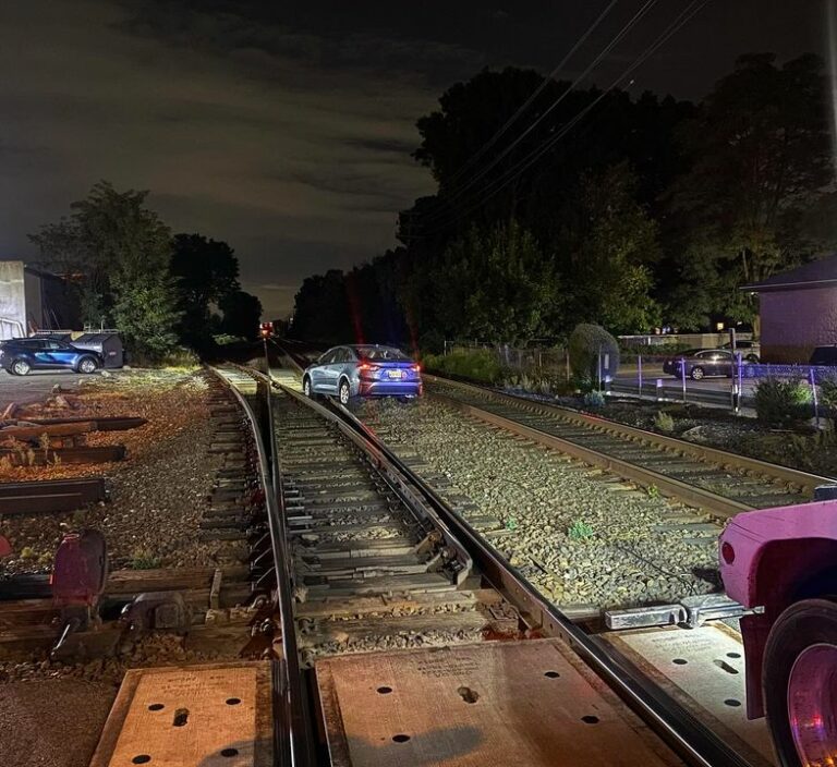 New jersey police rescue driver stuck on railroad tracks after gps failure - photo licensed by shore news network.