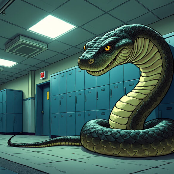 Cops say snake that rattled headquarters was bigger than it looks - photo licensed by shore news network.