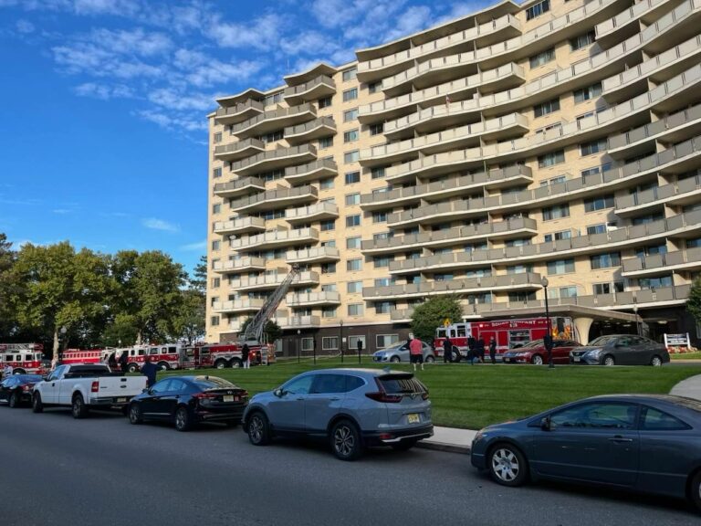 Firefighters respond to fire at south jersey hi-rise apartment building - photo licensed by shore news network.