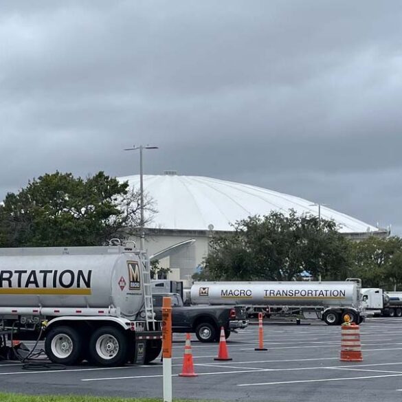 Hurricane milton tears off roof at tropicana field, shattering plans for tampa shelter - photo licensed by shore news network.