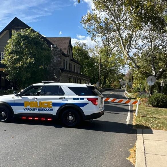Road closure on north delaware avenue was due to downed wires - photo licensed by shore news network.