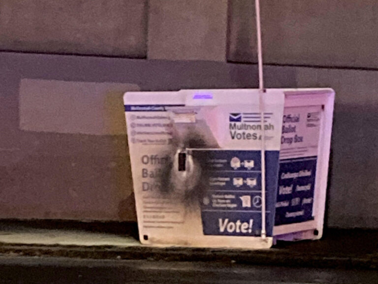 They're burning the ballot boxes in washington and oregon - photo licensed by shore news network.