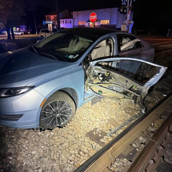 Gps leads new jersey driver onto tracks in path of oncoming train - photo licensed by shore news network.