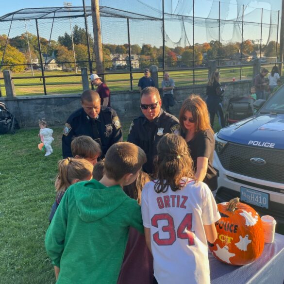 Police officers celebrate halloween with community at ymca’s fright night - photo licensed by shore news network.