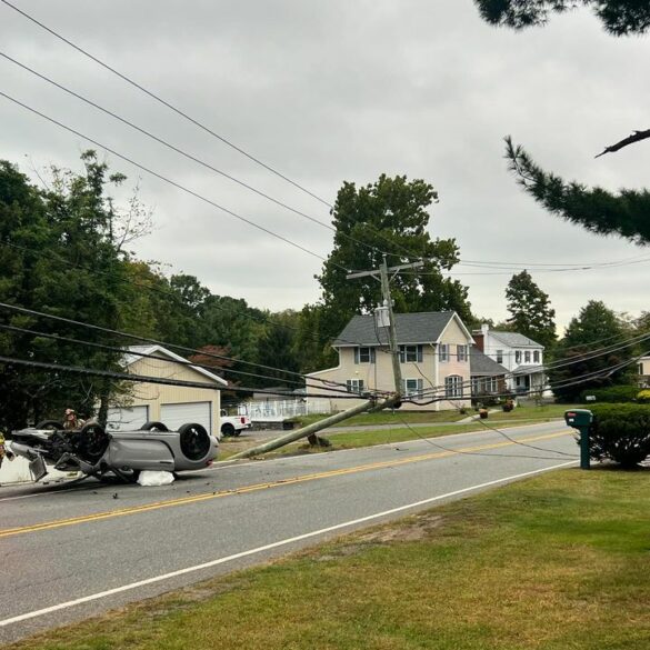 Major crash shuts down tennent road in marlboro - photo licensed by shore news network.
