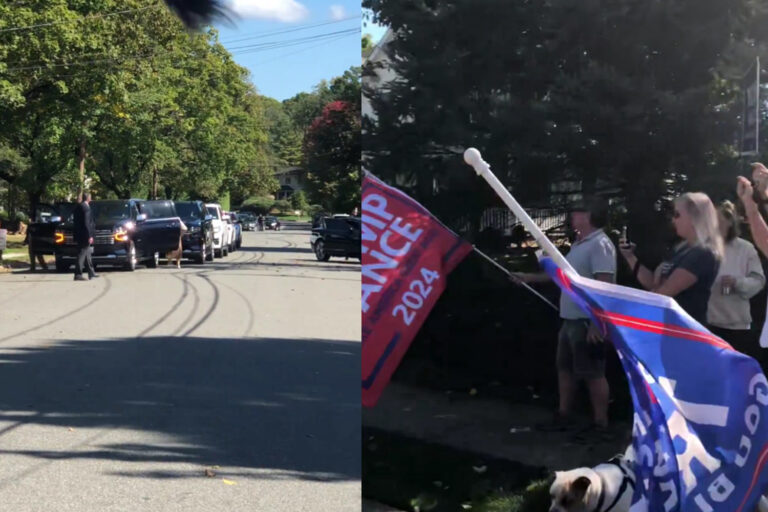 Maga protesters give doug emhoff a not-so-warm reception in new jersey - photo licensed by shore news network.
