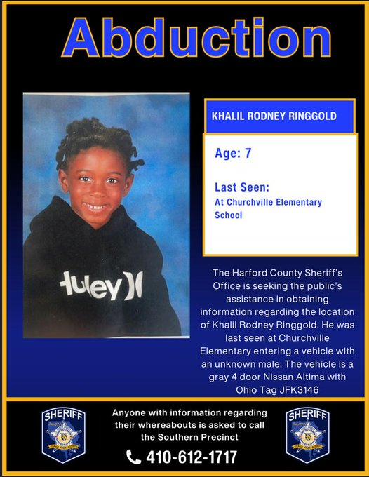 Urgent Call for Help After 7-Year-Old Boy in Churchville Abducted from School Grounds Urgent Call for Help After 7-Year-Old Boy in Churchville Abducted from School Grounds