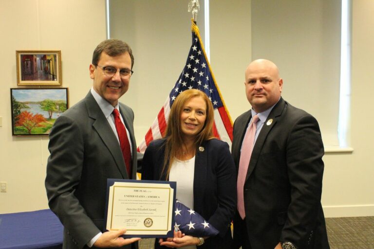 Detective elizabeth savnik honored as "law enforcement hometown hero" - photo licensed by shore news network.