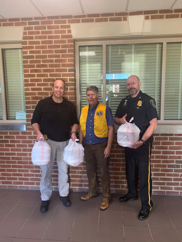 Cambridge police thank Hurlock Lions Club for donated lunches