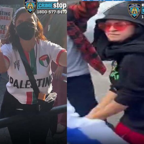 Four fugitives wanted for assaulting man at pro-palestinian protest in union square - photo licensed by shore news network.