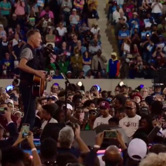 Free bruce springsteen concert draws just 20,000 in georgia, featuring kamala harris, barack obama - photo licensed by shore news network.